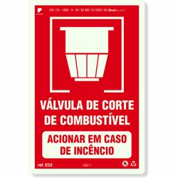 Placa Válvula De Corte De Combustível Fotoluminescente E22