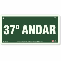 Placa 37 Andar Fotoluminescente S17