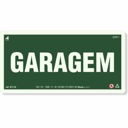 Placa Garagem Fotoluminescente S17