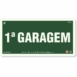 Placa 1 Garagem Fotoluminescente S17
