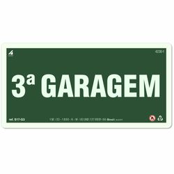 Placa 3 Garagem Fotoluminescente S17