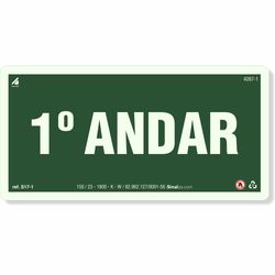 Placa 1 Andar Fotoluminescente S17