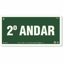 Placa 2 Andar Fotoluminescente S17