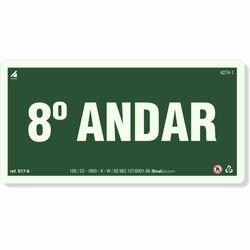 Placa 8 Andar Fotoluminescente S17