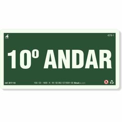 Placa 10 Andar Fotoluminescente S17