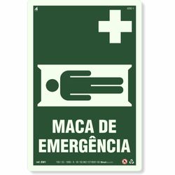 Placa Fotoluminescente Maca de Emergência EM1 (30x20cm)