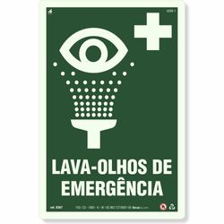 Placa Fotoluminescente Lava-Olhos De Emergência EM7 (30x20cm)