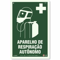 Placa Fotoluminescente Aparelho De Respiração Autônomo EM10 (30x20cm)