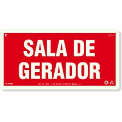 Placa Sala De Gerador Fotoluminescente MA25