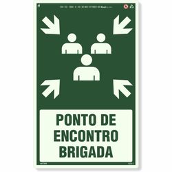Placa Ponto De Encontro Fotoluminescente Brigada S44