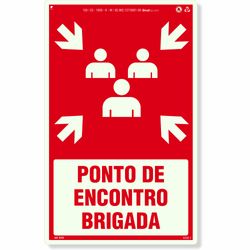 Placa Ponto De Encontro Fotoluminescente Brigada E44