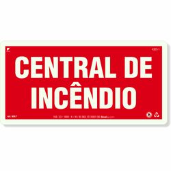 Placa Central De Incêndio Fotoluminescente MA7