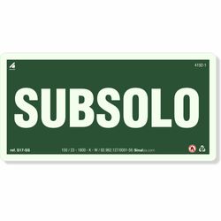 Placa Andar Sub Solo Fotoluminescente S17-SS