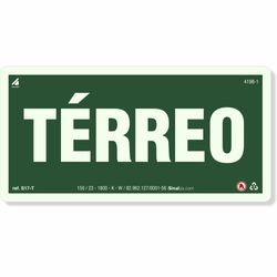 Placa Andar Térreo Fotoluminescente S17-T