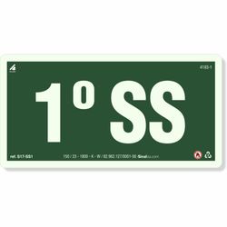 Placa 1 Andar Sub Solo Fotoluminescente S17-SS1