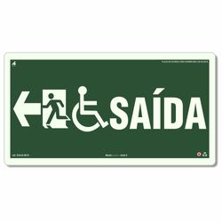 Placa Saída Pictograma Fotoluminescente S16-E-In13 - Santa Catarina