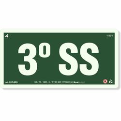 Placa 3 Andar Sub Solo Fotoluminescente S17-SS7