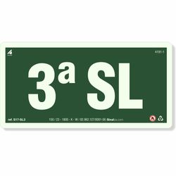 Placa 3 Andar Sub Solo Fotoluminescente S17-SL3