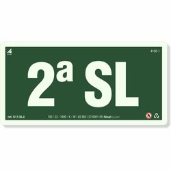 Placa 2 Andar Sub Solo Fotoluminescente S17-SL2