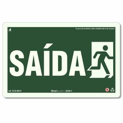 Placa Saída Pictograma Fotoluminescente S14-In13 - Santa Catarina