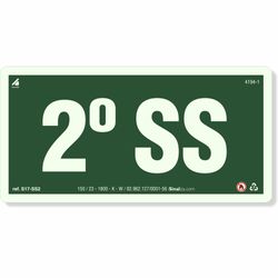 Placa 2 Andar Sub Solo Fotoluminescente S17-SS2