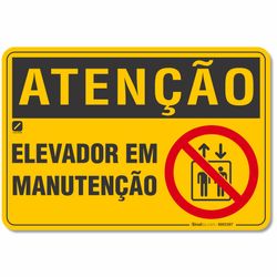 Placa Atenção Elevador Em Manutenção