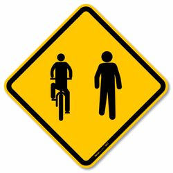 Placa Trânsito Compartilhado Por Ciclistas E Pedestres A-30C Resolução Contran Nº 243 06/2007