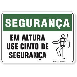 Placa Segurança  Em Altura Use Cinto De Segurança