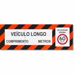 Adesivo Refletivo Sinalização Traseira Veículos Longo Comprimento Excedente Velocidade Máxima 60km
