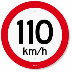 Placa Velocidade Máxima Permitida 110km/h  R-19 Resolução Contran N 180