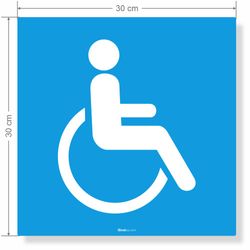 Adesivo Brilho Cadeirante PCD SIA 30x30 Cm - Nbr 9050/2020